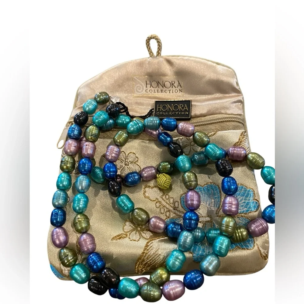 Honora .925 Sterling Silver Pastel Freshwater Pearl Necklace NWT - Picture 9 of 12